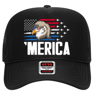 Eagle Mullet 4th Of July Gift USA American Flag Merica Cool Gift Trucker Hat
