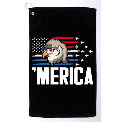 Eagle Mullet 4th Of July Gift USA American Flag Merica Cool Gift Golf Towel