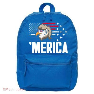 Eagle Mullet 4th Of July Gift USA American Flag Merica Cool Gift 16 in Basic Backpack