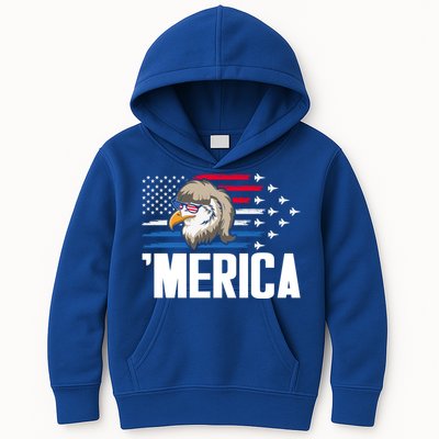 Eagle Mullet 4th Of July Gift USA American Flag Merica Cool Gift Kids Hoodie