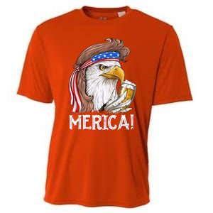 Eagle Mullet 4th Of July Beer Usa American Flag Merica Cute Gift Cooling Performance Crew T-Shirt