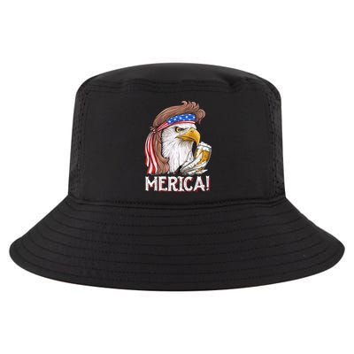 Eagle Mullet 4th Of July Beer Usa American Flag Merica Cute Gift Cool Comfort Performance Bucket Hat