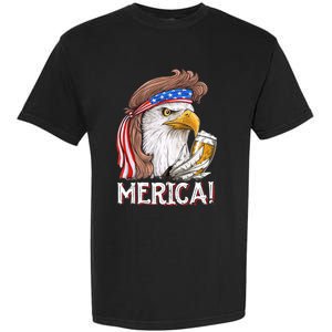 Eagle Mullet 4th Of July Beer Usa American Flag Merica Cute Gift Garment-Dyed Heavyweight T-Shirt