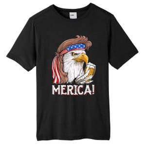 Eagle Mullet 4th Of July Beer Usa American Flag Merica Cute Gift Tall Fusion ChromaSoft Performance T-Shirt