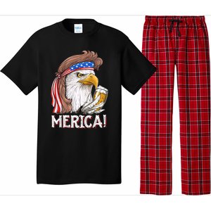 Eagle Mullet 4th Of July Beer Usa American Flag Merica Cute Gift Pajama Set