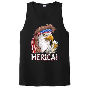 Eagle Mullet 4th Of July Beer Usa American Flag Merica Cute Gift PosiCharge Competitor Tank