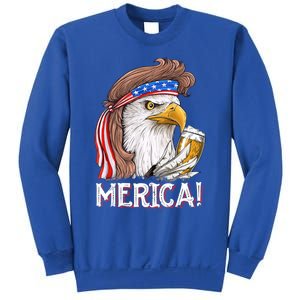 Eagle Mullet 4th Of July Beer Usa American Flag Merica Cute Gift Sweatshirt