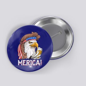 Eagle Mullet 4th Of July Beer Usa American Flag Merica Cute Gift Button