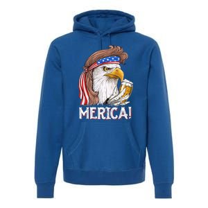 Eagle Mullet 4th Of July Beer Usa American Flag Merica Cute Gift Premium Hoodie