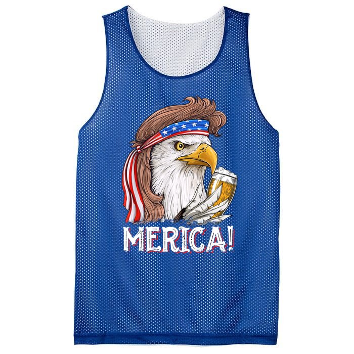 Eagle Mullet 4th Of July Beer Usa American Flag Merica Cute Gift Mesh Reversible Basketball Jersey Tank