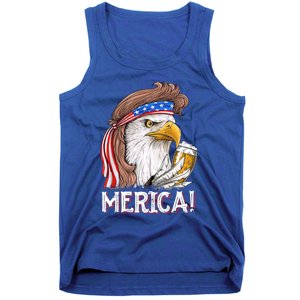 Eagle Mullet 4th Of July Beer Usa American Flag Merica Cute Gift Tank Top