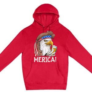 Eagle Mullet 4th Of July Beer Usa American Flag Merica Cute Gift Premium Pullover Hoodie