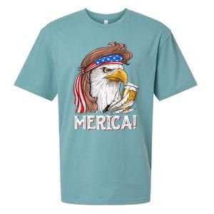 Eagle Mullet 4th Of July Beer Usa American Flag Merica Cute Gift Sueded Cloud Jersey T-Shirt