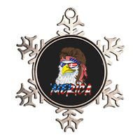 Eagle Mullet 4th Of July USA American Flag Merica Metallic Star Ornament