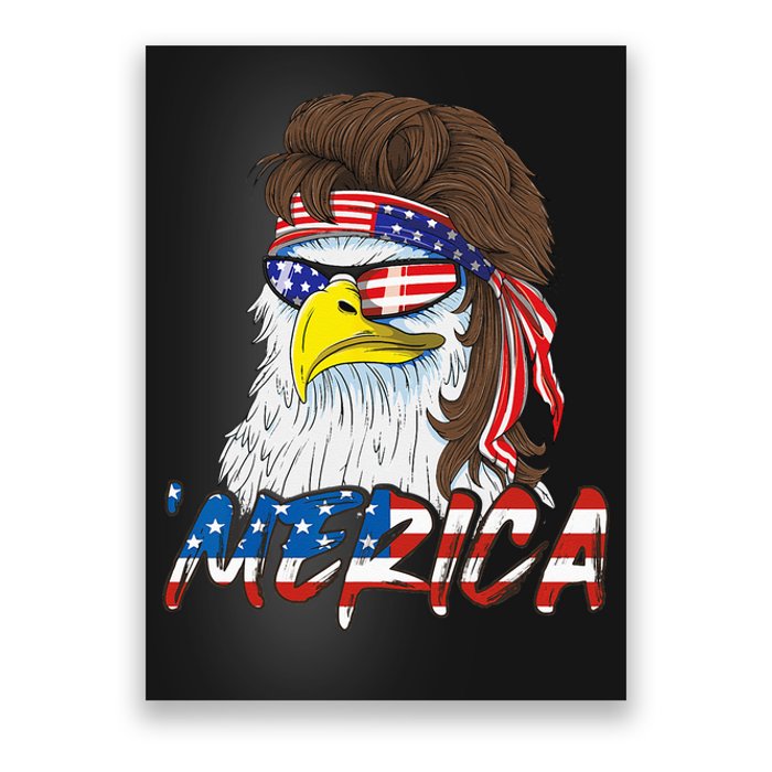 Eagle Mullet 4th Of July USA American Flag Merica Poster