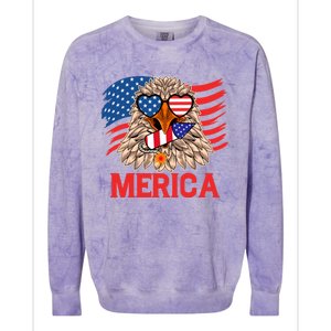 Eagle Mullet 4th Of July USA American Flag Merica Colorblast Crewneck Sweatshirt