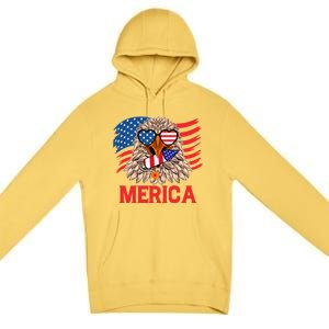 Eagle Mullet 4th Of July USA American Flag Merica Premium Pullover Hoodie