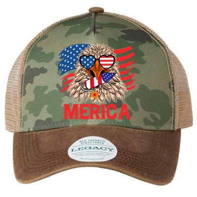 Eagle Mullet 4th Of July USA American Flag Merica Legacy Tie Dye Trucker Hat