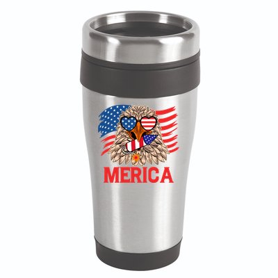 Eagle Mullet 4th Of July USA American Flag Merica 16oz Travel Tumbler