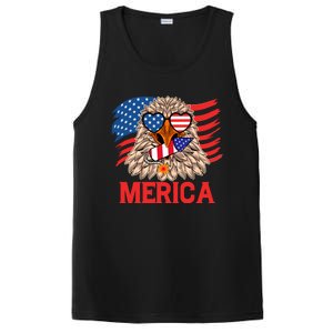 Eagle Mullet 4th Of July USA American Flag Merica PosiCharge Competitor Tank