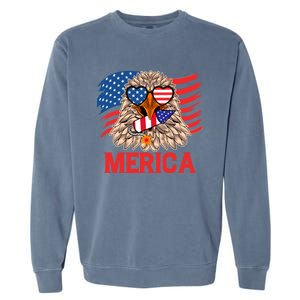 Eagle Mullet 4th Of July USA American Flag Merica Garment-Dyed Sweatshirt