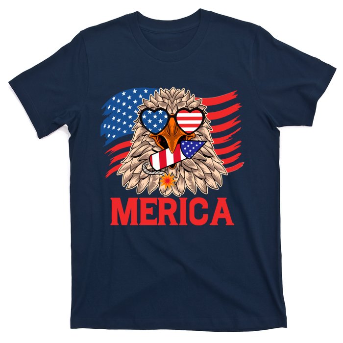 Eagle Mullet 4th Of July USA American Flag Merica T-Shirt