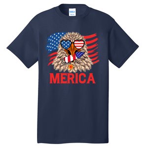 Eagle Mullet 4th Of July USA American Flag Merica Tall T-Shirt