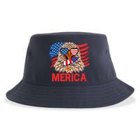 Eagle Mullet 4th Of July USA American Flag Merica Sustainable Bucket Hat