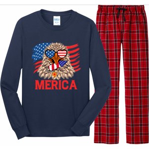 Eagle Mullet 4th Of July USA American Flag Merica Long Sleeve Pajama Set