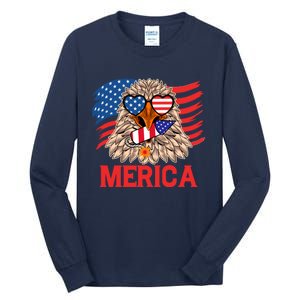 Eagle Mullet 4th Of July USA American Flag Merica Tall Long Sleeve T-Shirt