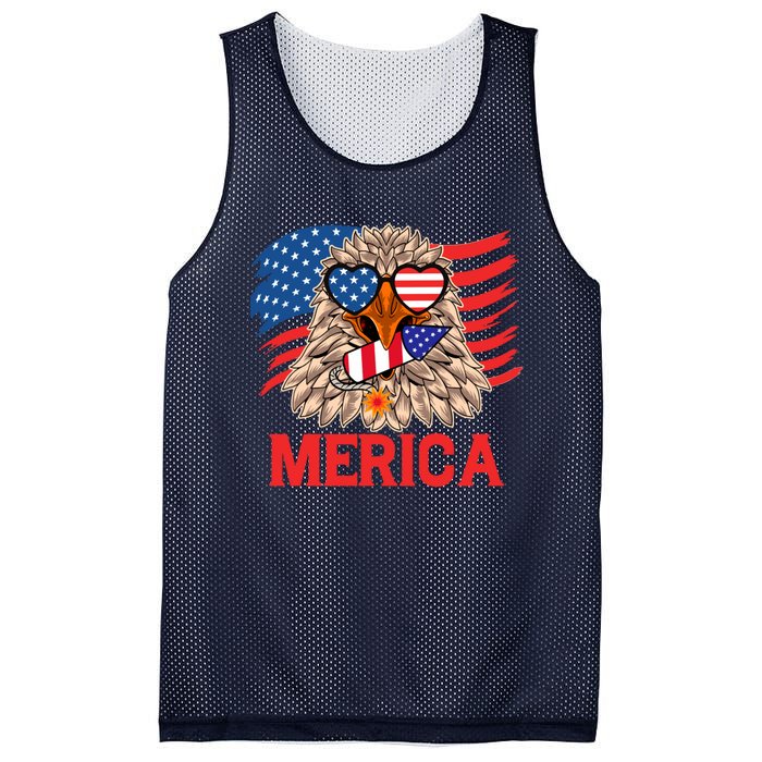 Eagle Mullet 4th Of July USA American Flag Merica Mesh Reversible Basketball Jersey Tank