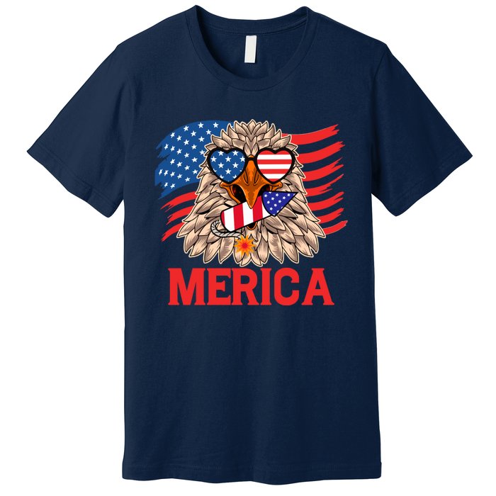 Eagle Mullet 4th Of July USA American Flag Merica Premium T-Shirt