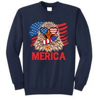 Eagle Mullet 4th Of July USA American Flag Merica Tall Sweatshirt