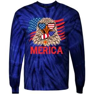 Eagle Mullet 4th Of July USA American Flag Merica Tie-Dye Long Sleeve Shirt