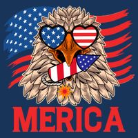 Eagle Mullet 4th Of July USA American Flag Merica Women's Crop Top Tee