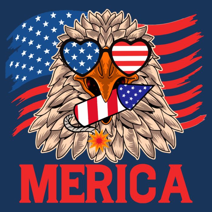 Eagle Mullet 4th Of July USA American Flag Merica Women's Crop Top Tee