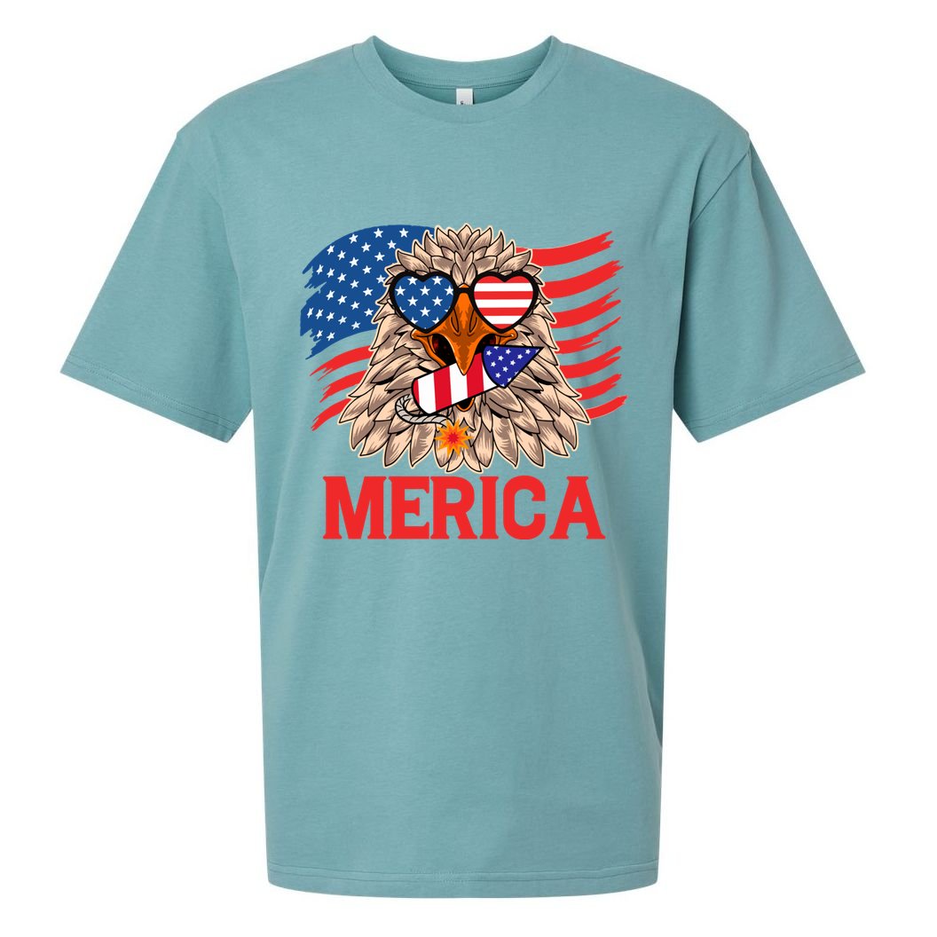 Eagle Mullet 4th Of July USA American Flag Merica Sueded Cloud Jersey T-Shirt