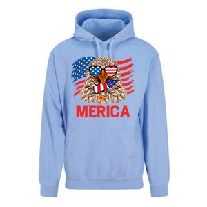 Eagle Mullet 4th Of July USA American Flag Merica Unisex Surf Hoodie