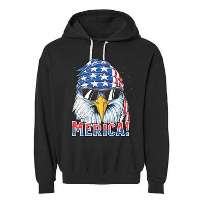 Eagle Merica 4th Of July Merica American Garment-Dyed Fleece Hoodie