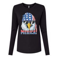 Eagle Merica 4th Of July Merica American Womens Cotton Relaxed Long Sleeve T-Shirt