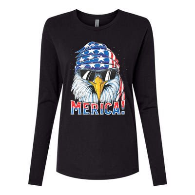 Eagle Merica 4th Of July Merica American Womens Cotton Relaxed Long Sleeve T-Shirt