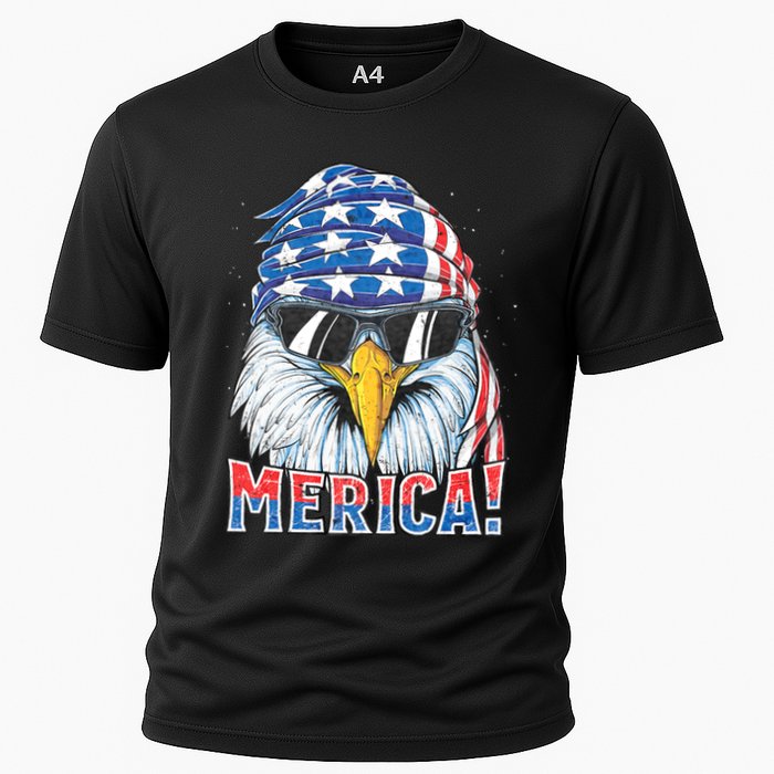 Eagle Merica 4th Of July Merica American Cooling Performance Crew T-Shirt