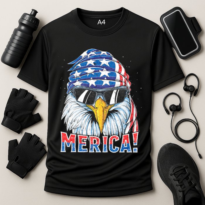 Eagle Merica 4th Of July Merica American Cooling Performance Crew T-Shirt