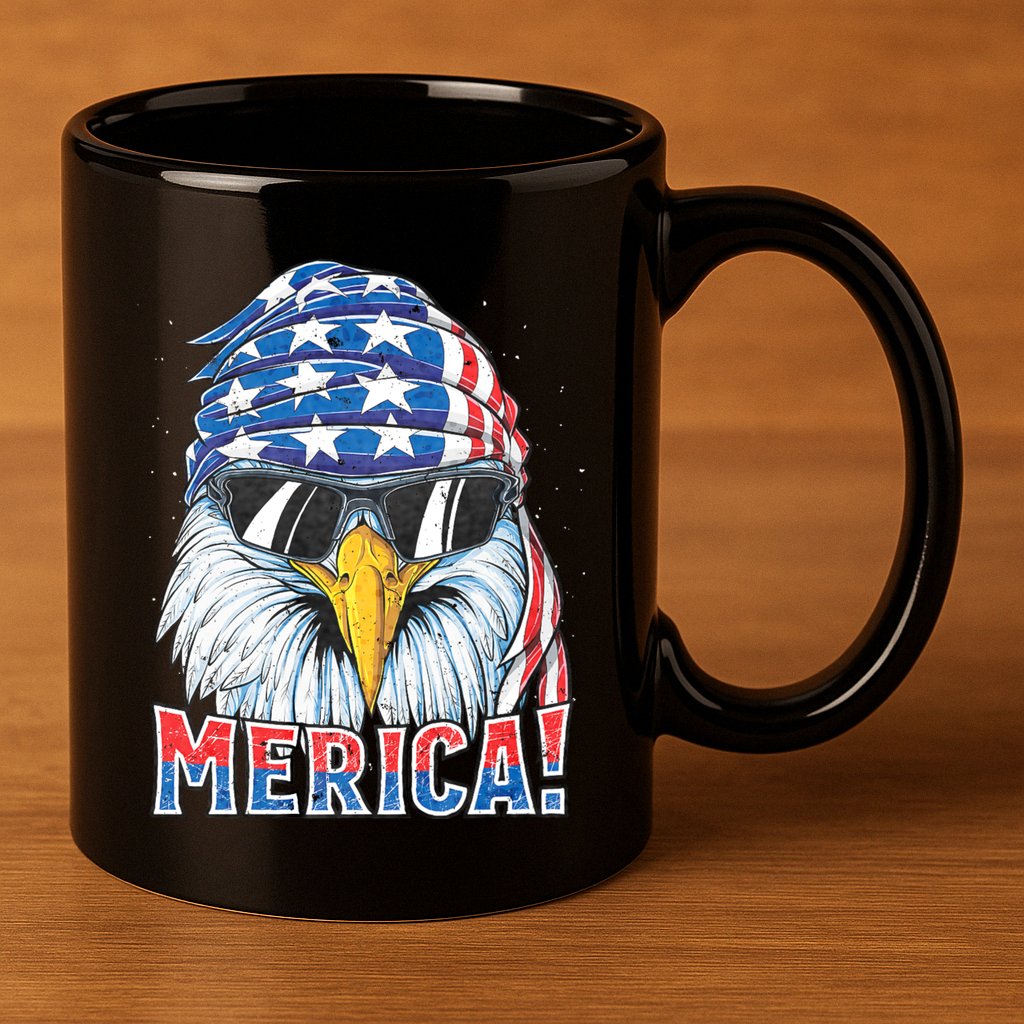 Eagle Merica 4th Of July Merica American 11oz C Handle Ceramic Mug