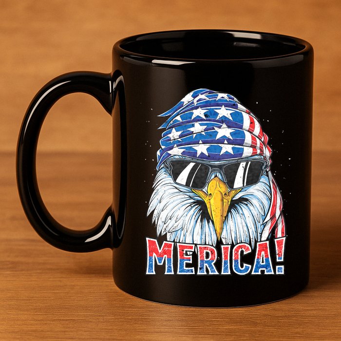 Eagle Merica 4th Of July Merica American 11oz C Handle Ceramic Mug