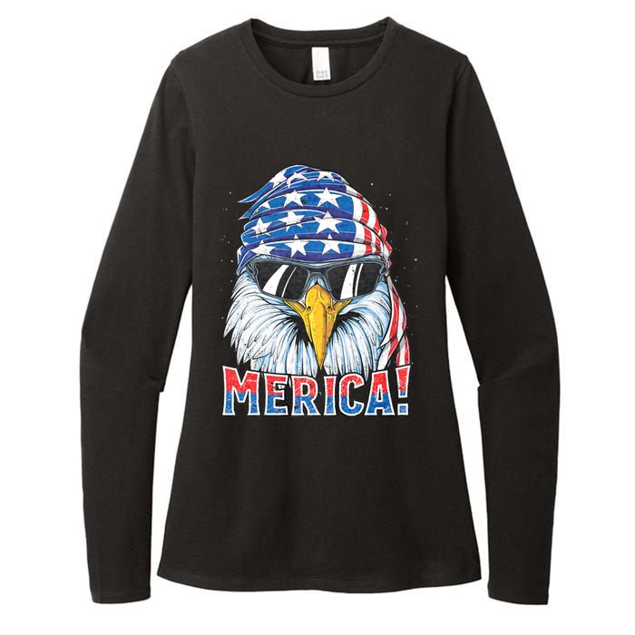 Eagle Merica 4th Of July Merica American Womens CVC Long Sleeve Shirt