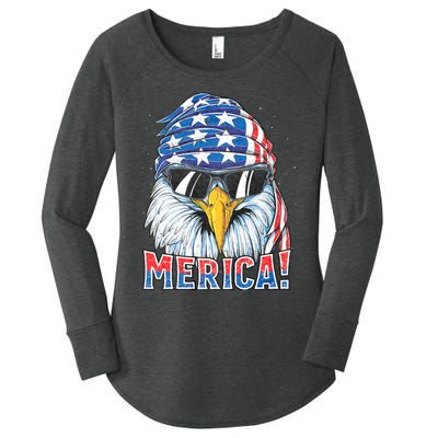 Eagle Merica 4th Of July Merica American Women's Perfect Tri Tunic Long Sleeve Shirt