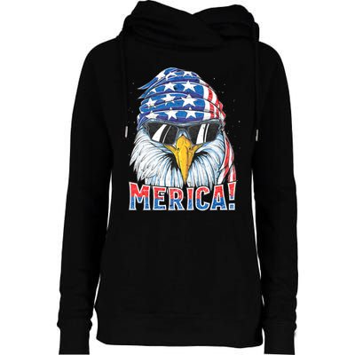 Eagle Merica 4th Of July Merica American Womens Funnel Neck Pullover Hood