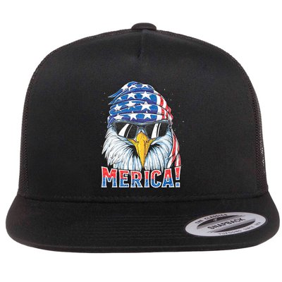 Eagle Merica 4th Of July Merica American Flatbill Hat