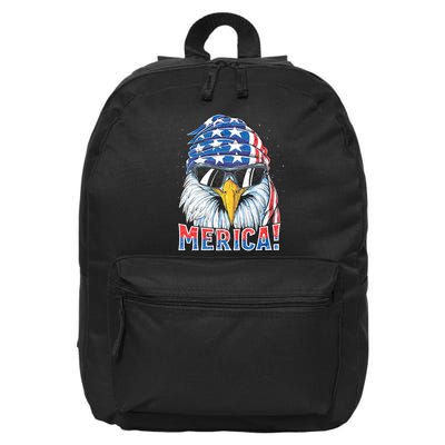 Eagle Merica 4th Of July Merica American 16 in Basic Backpack